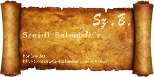 Szeidl Balambér névjegykártya